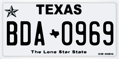 TX license plate BDA0969