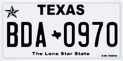 TX license plate BDA0970
