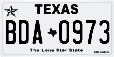 TX license plate BDA0973