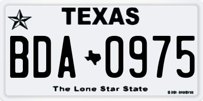 TX license plate BDA0975