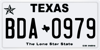 TX license plate BDA0979