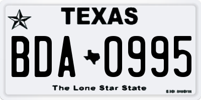TX license plate BDA0995