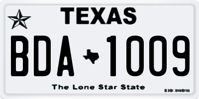 TX license plate BDA1009