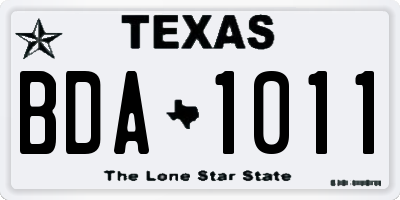 TX license plate BDA1011