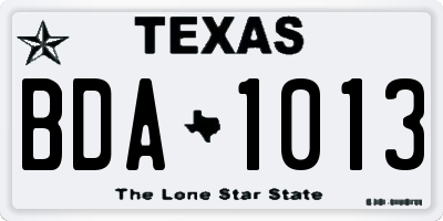 TX license plate BDA1013