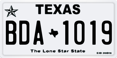 TX license plate BDA1019