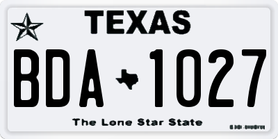 TX license plate BDA1027