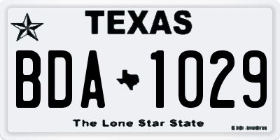 TX license plate BDA1029