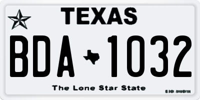 TX license plate BDA1032