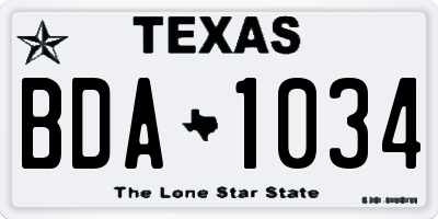 TX license plate BDA1034