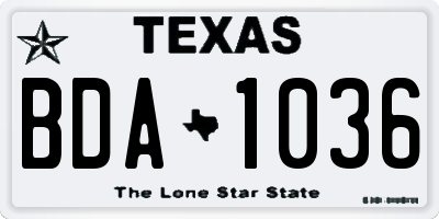 TX license plate BDA1036