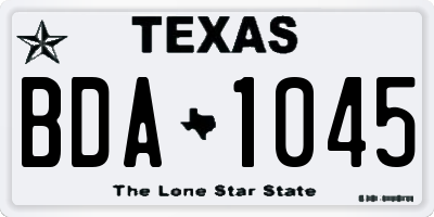 TX license plate BDA1045