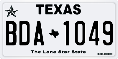 TX license plate BDA1049