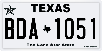 TX license plate BDA1051