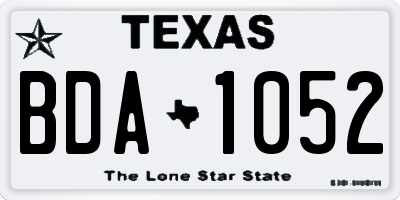 TX license plate BDA1052