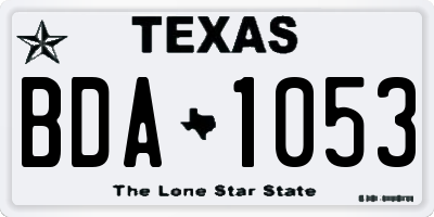 TX license plate BDA1053