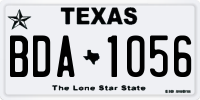 TX license plate BDA1056
