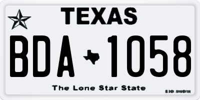 TX license plate BDA1058