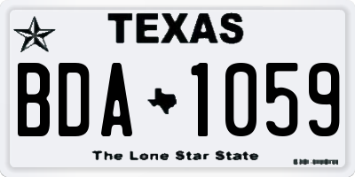 TX license plate BDA1059