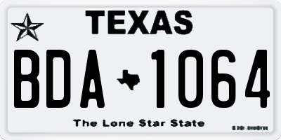TX license plate BDA1064
