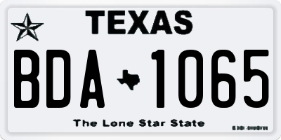 TX license plate BDA1065