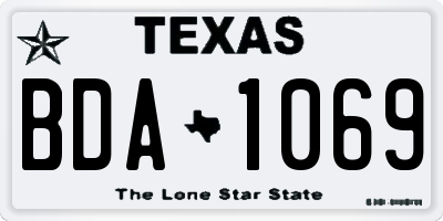 TX license plate BDA1069