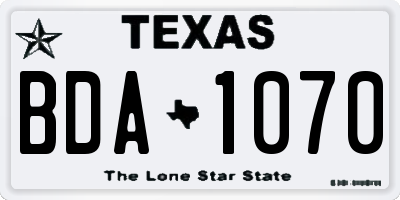 TX license plate BDA1070