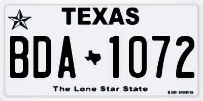 TX license plate BDA1072