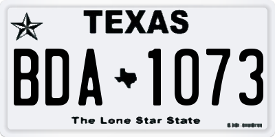 TX license plate BDA1073