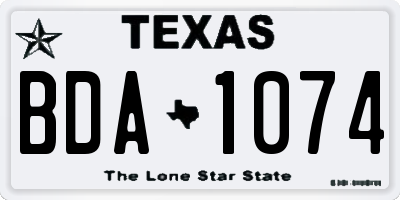 TX license plate BDA1074