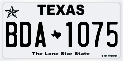 TX license plate BDA1075