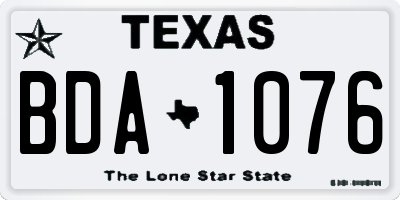 TX license plate BDA1076