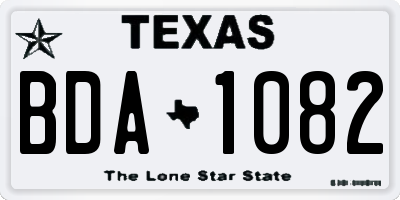 TX license plate BDA1082