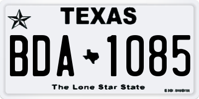 TX license plate BDA1085