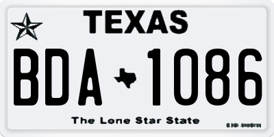 TX license plate BDA1086