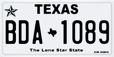 TX license plate BDA1089