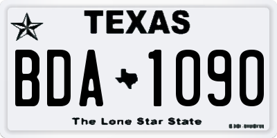 TX license plate BDA1090