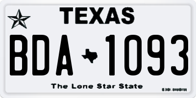 TX license plate BDA1093
