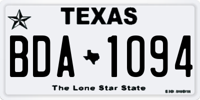 TX license plate BDA1094