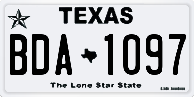 TX license plate BDA1097