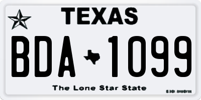 TX license plate BDA1099