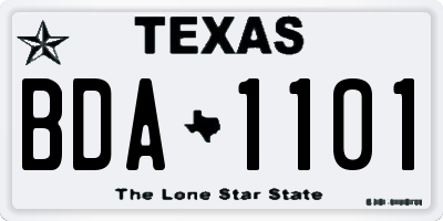 TX license plate BDA1101