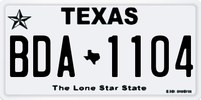 TX license plate BDA1104