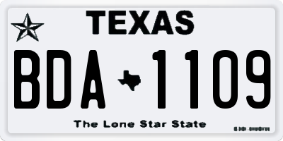 TX license plate BDA1109