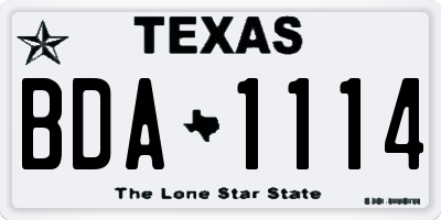 TX license plate BDA1114