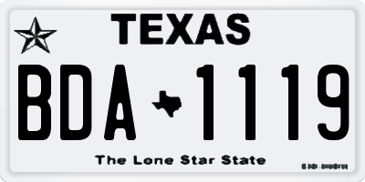 TX license plate BDA1119