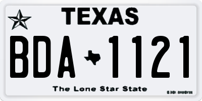 TX license plate BDA1121