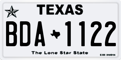 TX license plate BDA1122