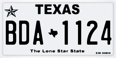 TX license plate BDA1124