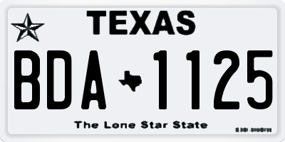 TX license plate BDA1125